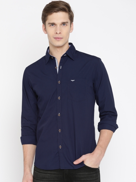 

Park Avenue Men Navy Slim Fit Solid Casual Shirt, Navy blue
