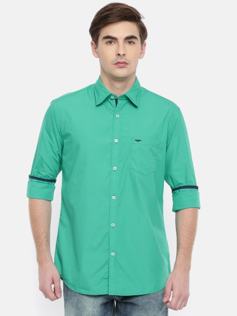

Park Avenue Men Green Slim Fit Solid Casual Shirt