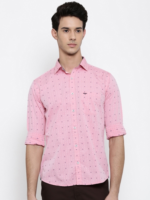 

Park Avenue Men Pink Slim Fit Self-Design Casual Shirt