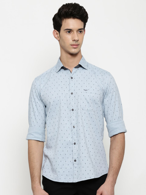 

Park Avenue Men Blue Regular Fit Printed Casual Shirt