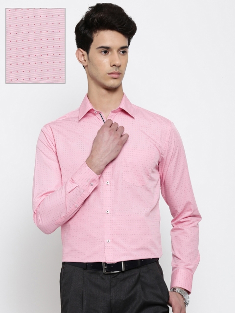 

Park Avenue Men Pink Super Slim Fit Self-Design Formal Shirt