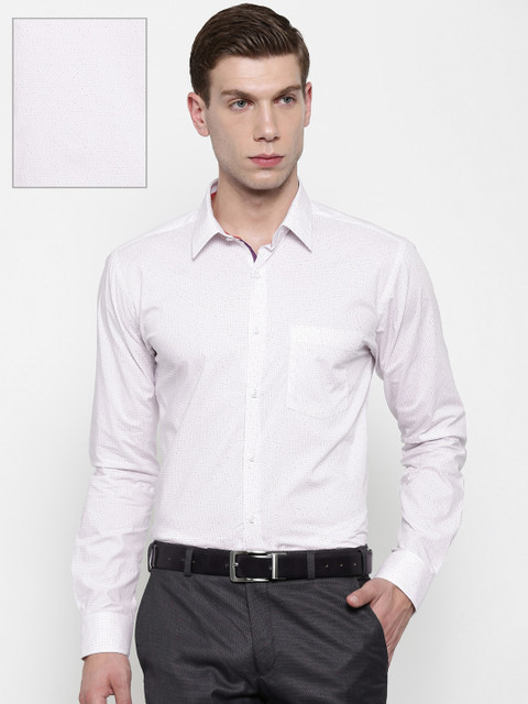 

Park Avenue Men White Slim Fit Printed Formal Shirt