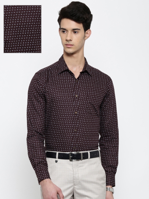 

Park Avenue Men Brown Super Slim Fit Printed Formal Shirt