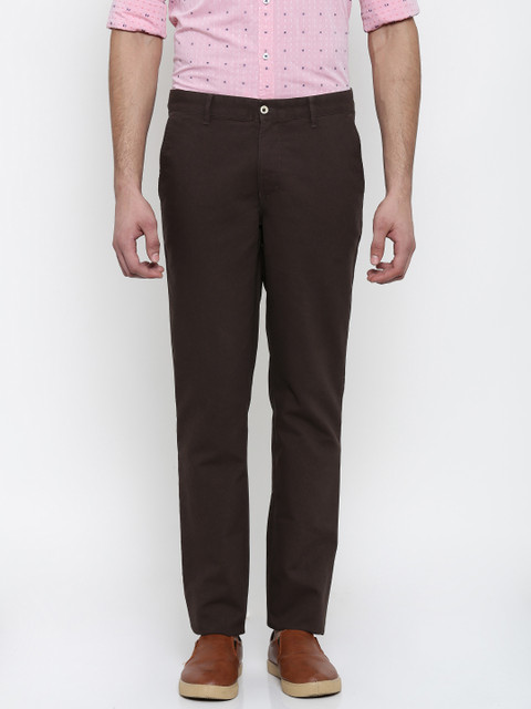 

Park Avenue Men Brown Low-Rise Tapered Fit Solid Chinos