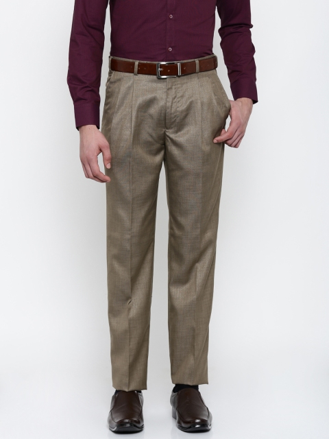 

Park Avenue Men Green Comfort Straight Fit Solid Formal Trousers