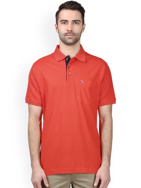 

Raymond Men Red Solid Polo Collar T-shirt