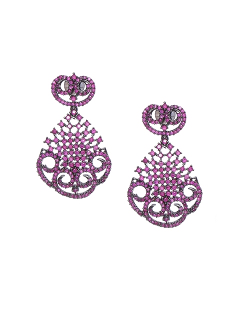 

Voylla Colors Generic-Valentine CZ Purple Classic Drop Earrings