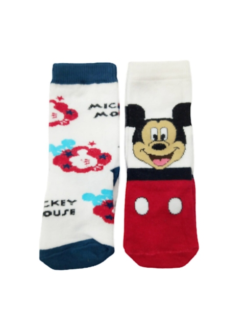 

Camey Kids Pack Of 2 White & Red Mickey Mouse Printed Ankle Length Socks