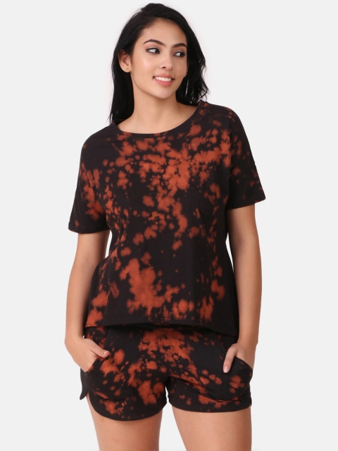 

Masha Women Orange Printed Night suit