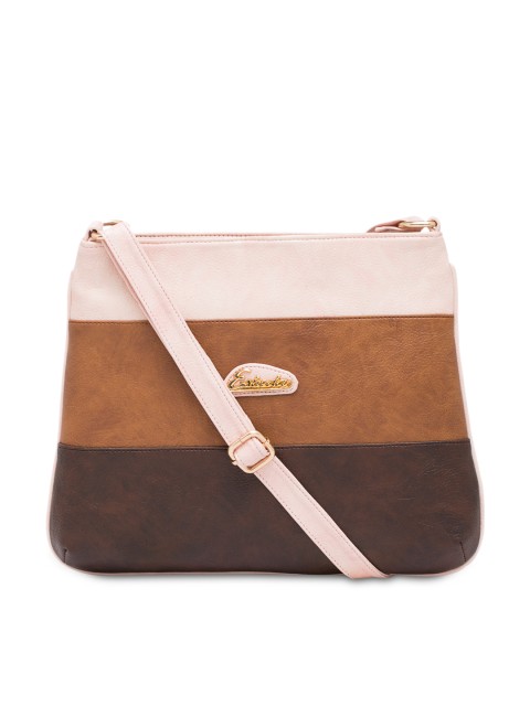 

ESBEDA Pink & Brown Colourblocked Sling Bag
