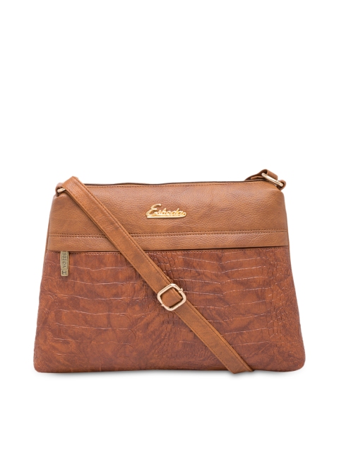 

ESBEDA Tan Brown Textured Sling Bag