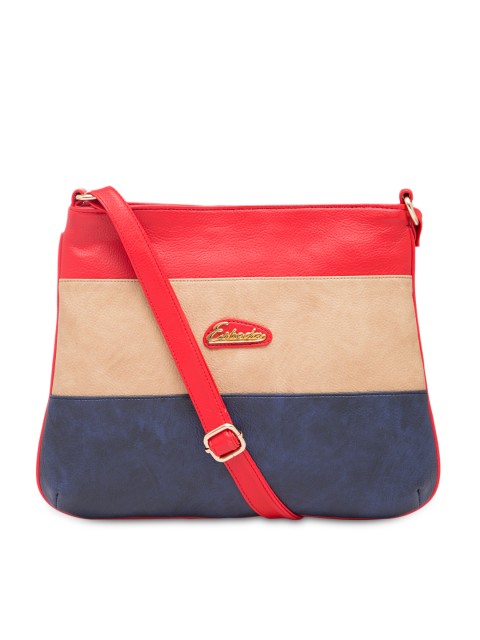

ESBEDA Red & Beige Colourblocked Sling Bag