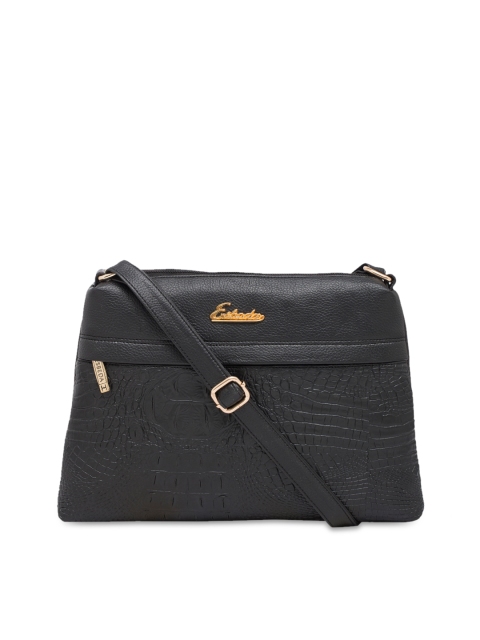 

ESBEDA Black Textured Sling Bag