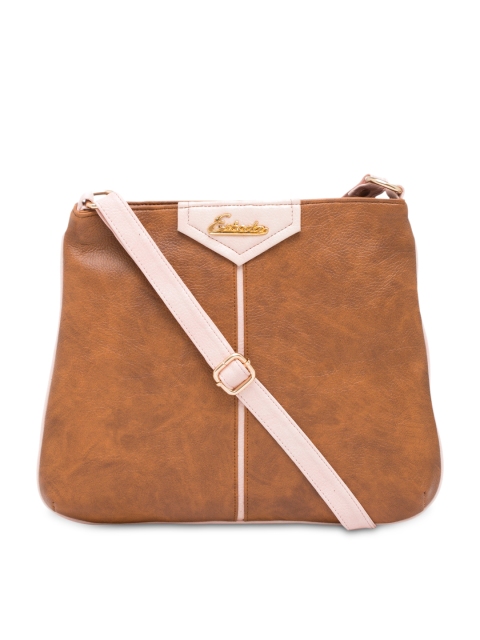 

ESBEDA Tan Brown Solid Sling Bag