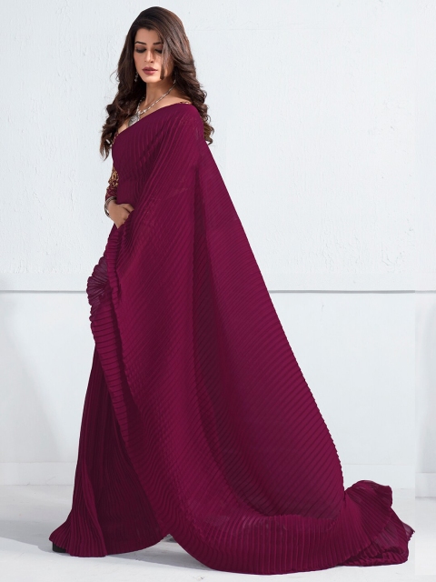 

HRITIKA Purple Silk Blend Saree