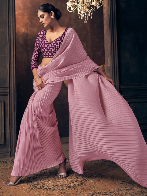 

HRITIKA Lavender Silk Blend Saree