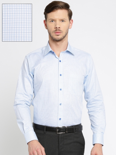 

Raymond Men Blue & White Checked Contemporary Regular Fit Formal Shirt