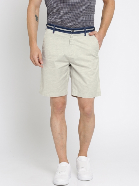 

Raymond Men Grey Self-Design Regular Fit Chino Shorts