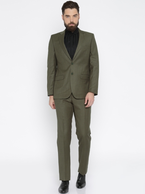 

Raymond Olive Green Contemporary Fit Single-Breasted Formal Suit