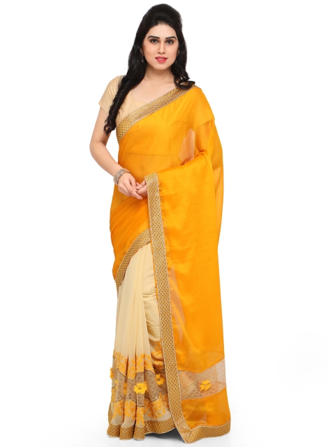 

Sareegama Yellow Georgette Dyed Embellished Saree