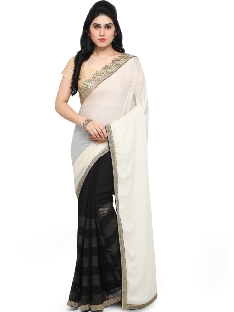 

Sareegama Off-White & Black Georgette Saree