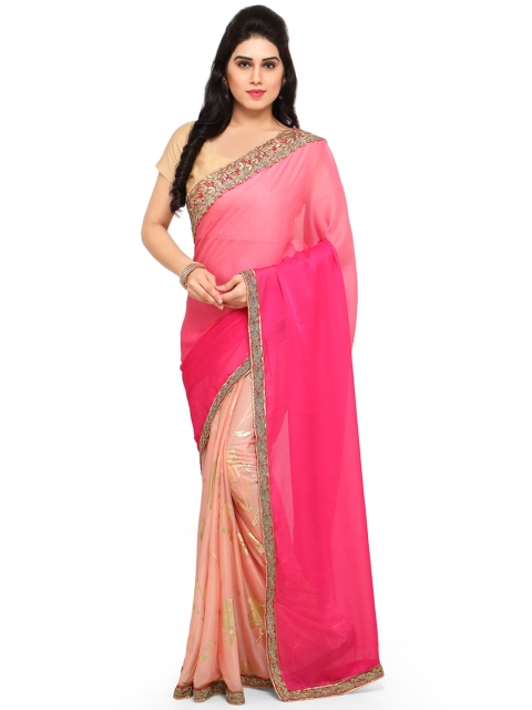 

Sareegama Pink & Peach-Coloured Georgette Saree