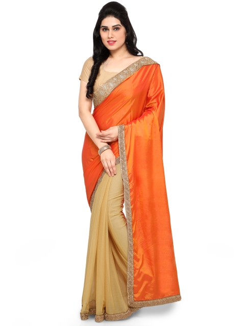 

Sareegama Orange & Beige Chiffon Saree