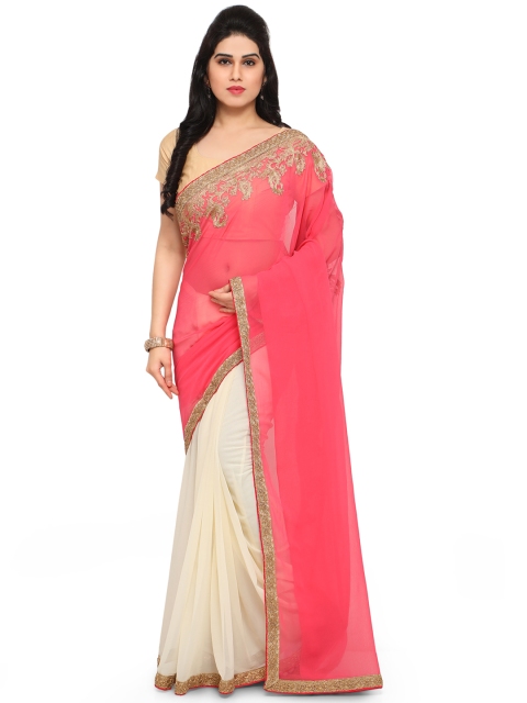 

Sareegama Pink & Off-White Georgette Saree
