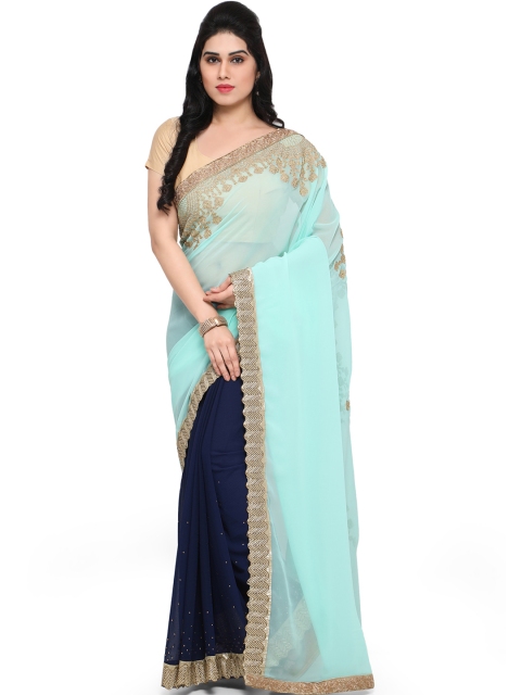 

Sareegama Green & Blue Georgette Embroidered Saree