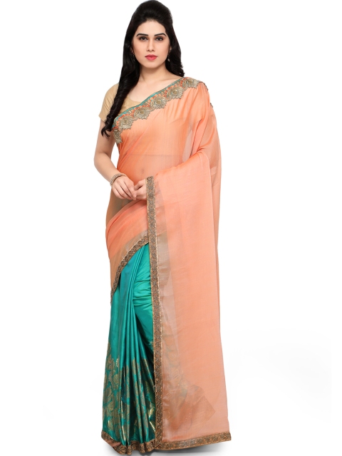 

Sareegama Orange & Green Chiffon Saree
