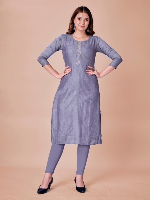 

Fashion FRICKS Women Blue Embellished Kurta