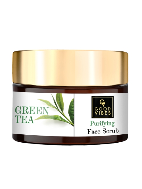 

Good Vibes Green Tea Purifying Face Scrub for All Skin Types - 50 g, White