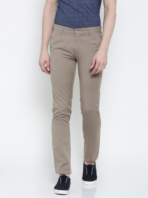 

Park Avenue Men Khaki Tapered Fit Self-Design Chinos