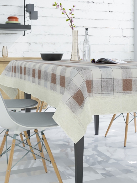 

Clasiko Grey & Brown Checked Printed 4 Seater Rectangle Table Covers