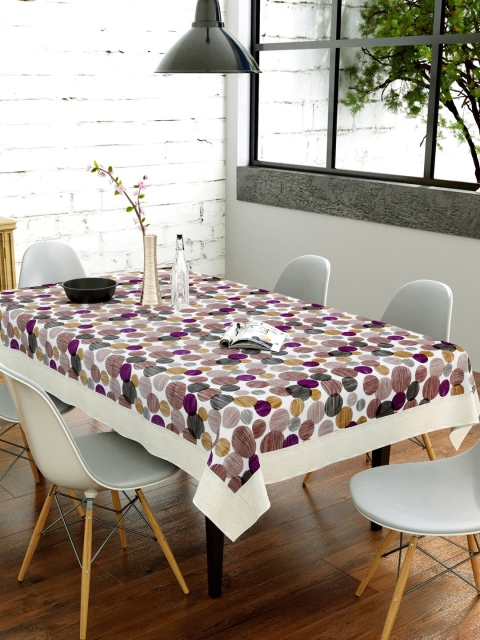 

Clasiko White & Purple Printed Rectangular 6-Seater Table Cover