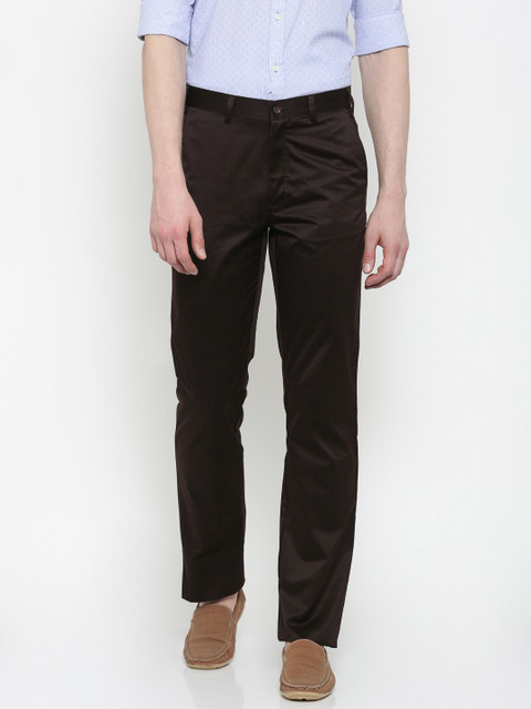 

Park Avenue Men Brown Slim Fit Solid Formal Trousers