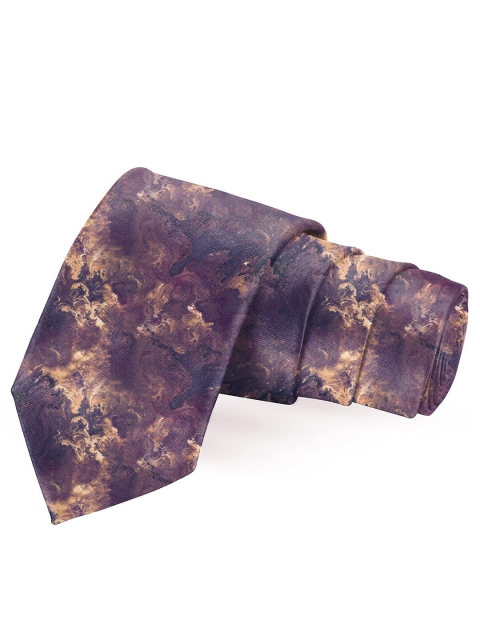 

Blacksmith Men Purple & Beige Printed Broad Tie