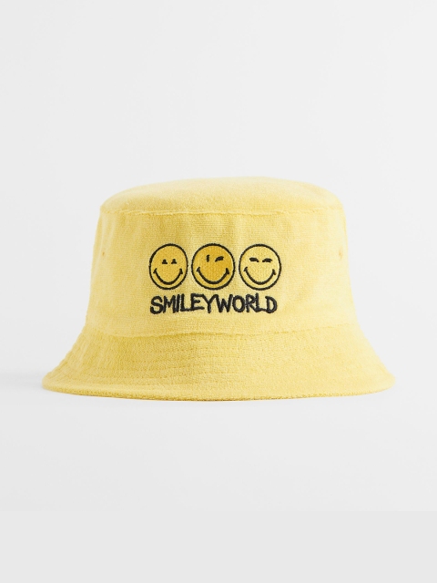 

H&M Girls Yellow Embroidered-Motif Terry Sun Hat