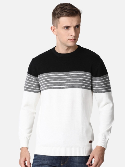 

t-base Men Black & Grey Striped Pullover