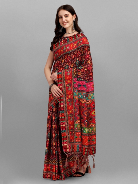 

Fashion Basket Women's Red Silk Saree Blouse