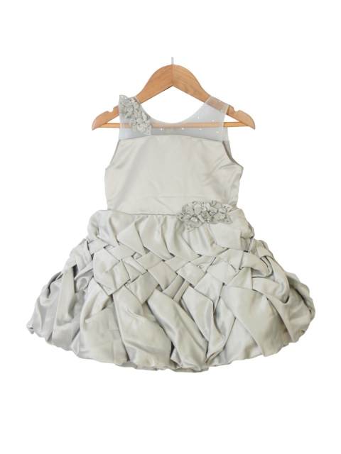 

Enfance Embellished Grey Satin Dress