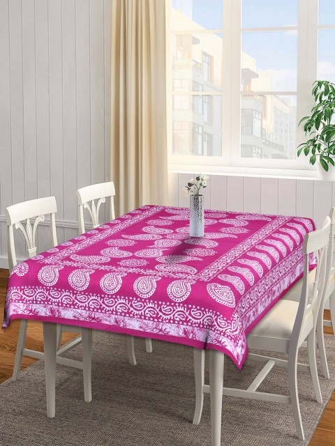 

INDHOME LIFE Pink Printed 144 TC Cotton Rectangle Table Covers