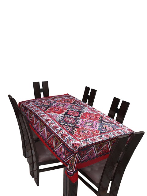 

INDHOME LIFE Red Printed 6 Seater Rectangle Table Cover