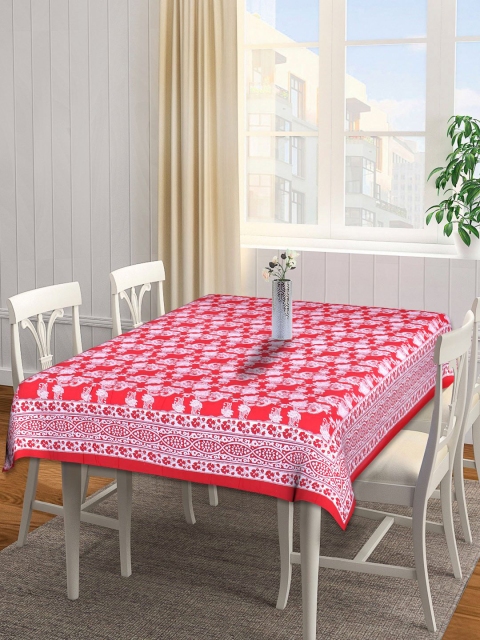 

INDHOME LIFE Red & White Printed Pure Cotton 144 TC 6 Seater Table Cover