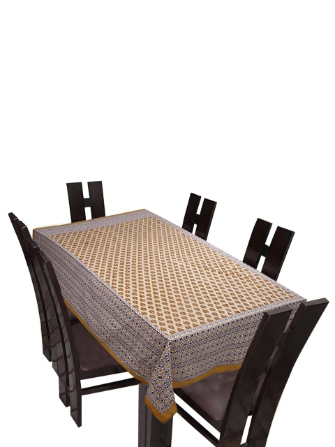 

INDHOME LIFE Brown Printed 144 TC Cotton Rectangle Table Covers