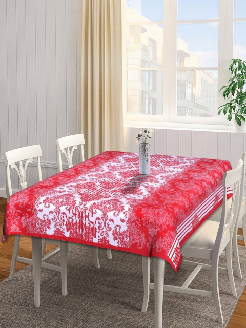 

INDHOME LIFE Red & White Printed 144 TC Cotton Rectangle Table Covers