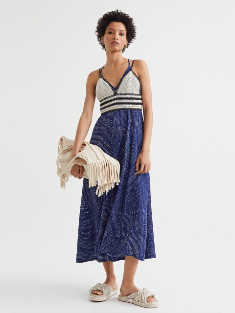 

H&M Blue Wide Jersey Dress