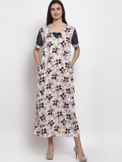 

Women PATRORNA Cream-Coloured Maxi Nightdress