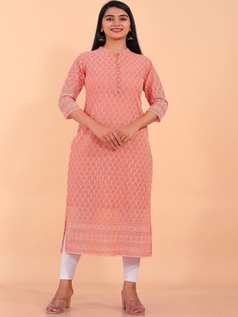 

Pikasha Women Peach-Coloured Georgette Kurta