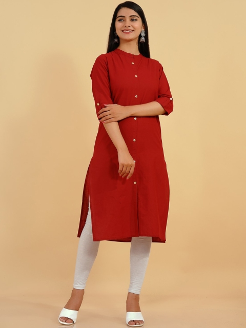 

Pikasha Women Maroon Shirt Style Kurta